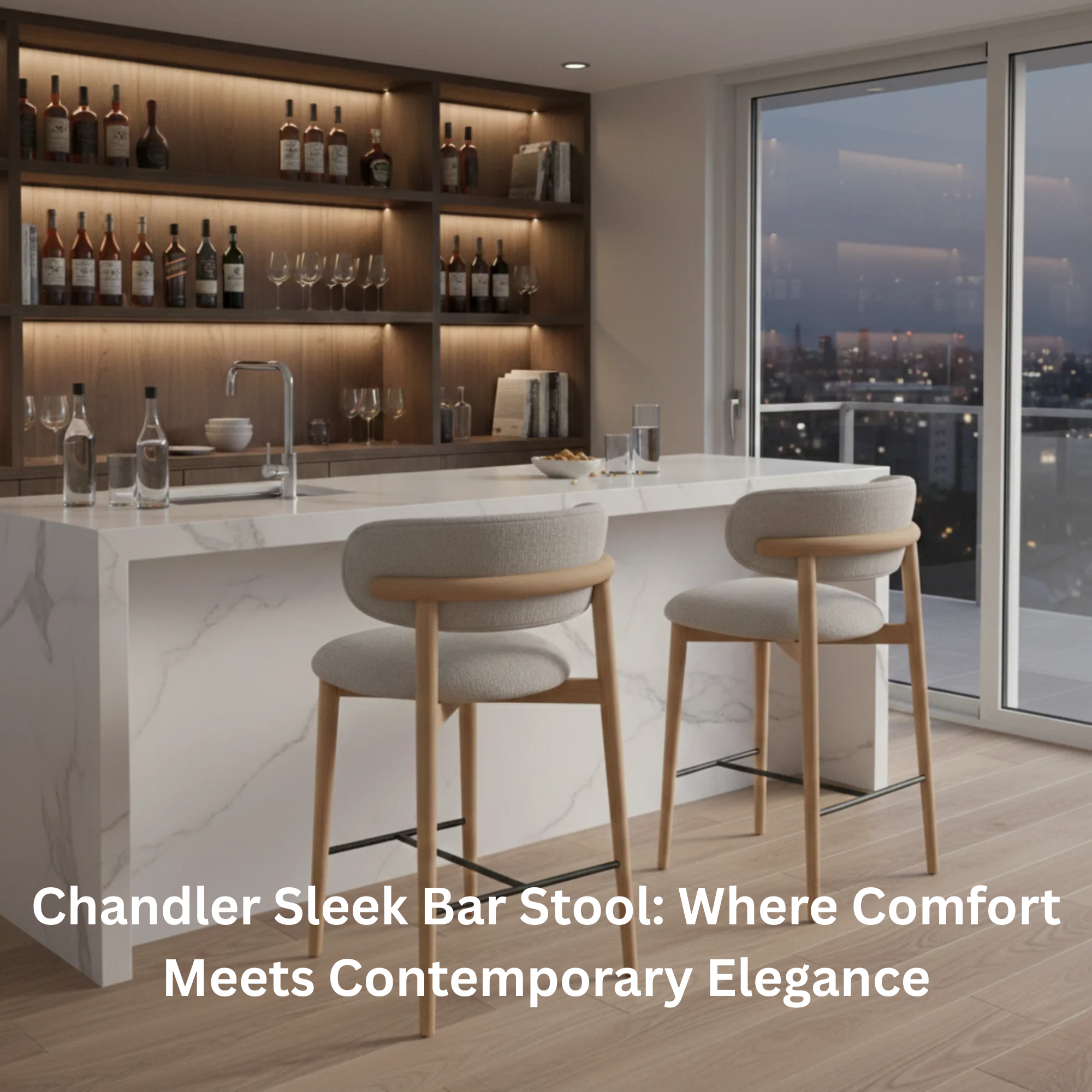 Chandler Sleek Bar Stool: Where Comfort Meets Contemporary Elegance