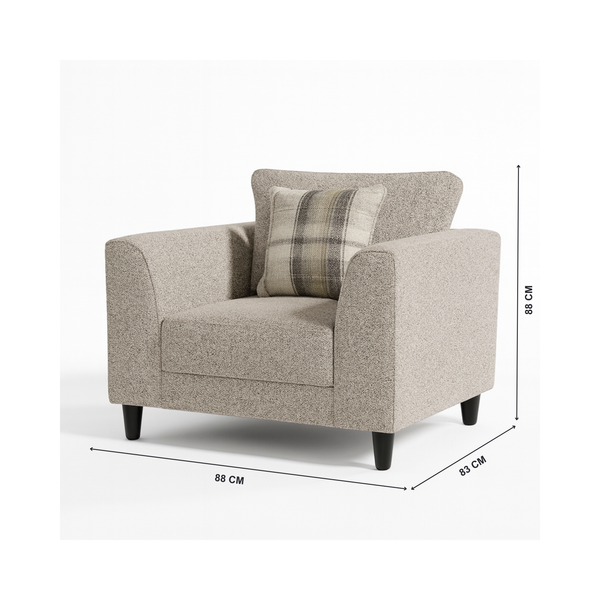 Alexa Single Seater With Dimensions from Living Point