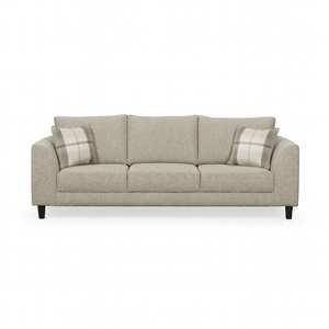 Alexa 2 Seater Sofa with plaid cushions and dimensions from Living point