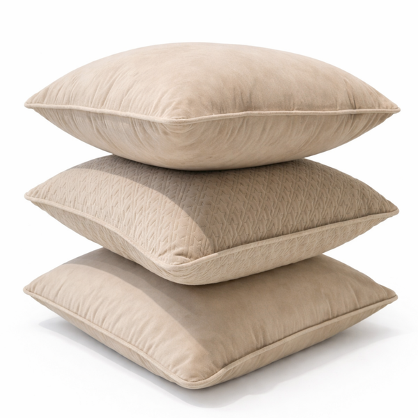Amber Plush Velvet & Radiant Quilt Pillow Set of 3 from Living Point