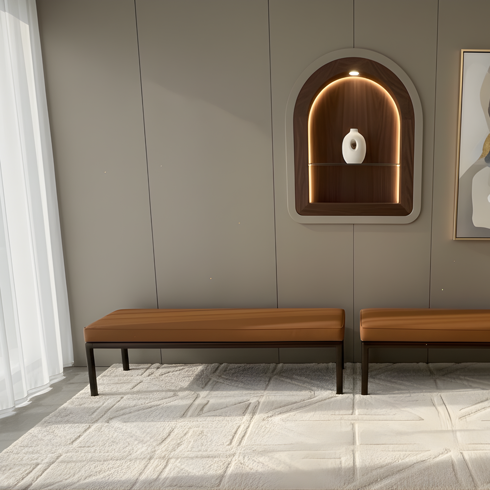 Ava Bench – Modern Upholstered Bench Lifestyle Image from Living point