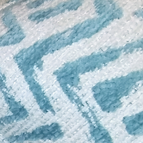 Azure Shell Weave Pillow Fabric Close View from Living Point