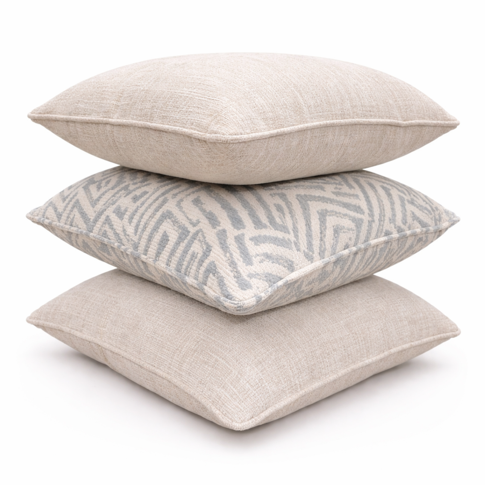 Azure Shell Weave & Vanilla Bean Pillow Set of 3 Living Point