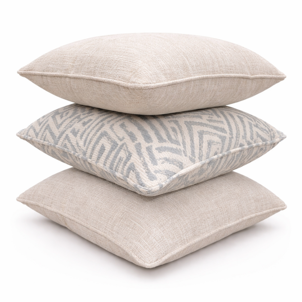 Azure Shell Weave & Vanilla Bean Pillow Set of 3 Living Point