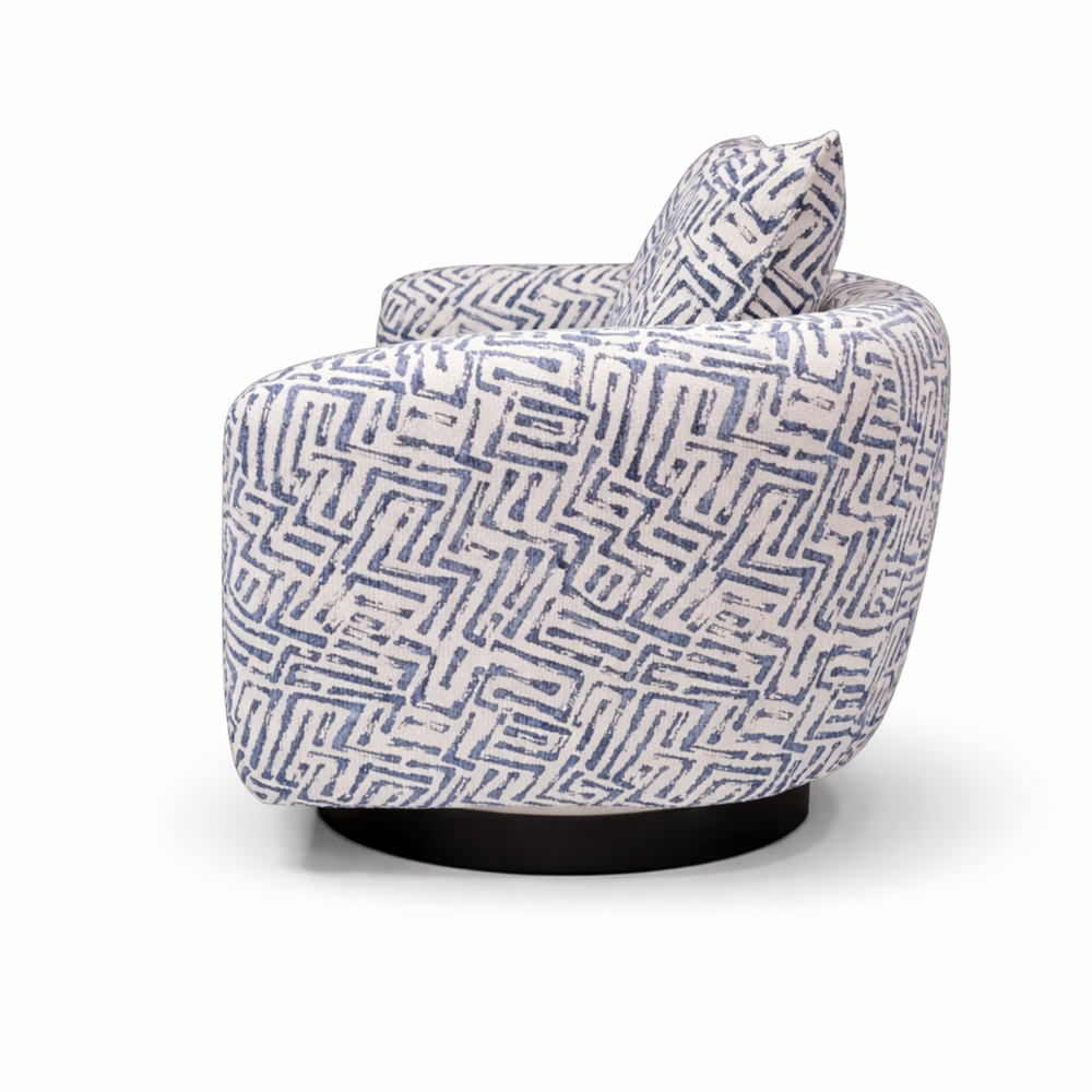 Navy Shell Weave - Barbera Swivel Chair Living Point