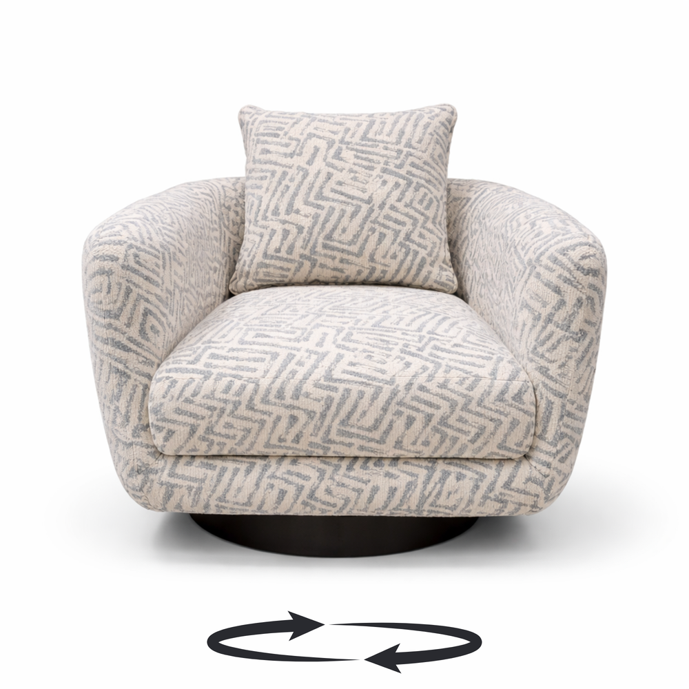 Azure Shell Weave - Barbera Swivel Chair Living Point