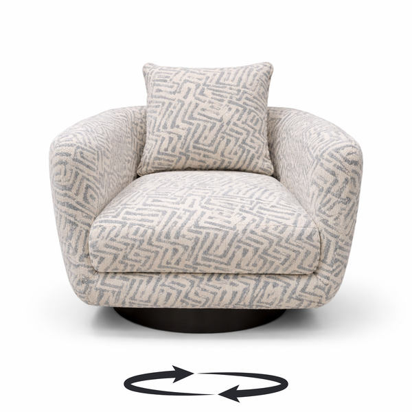 Azure Shell Weave - Barbera Swivel Chair Living Point