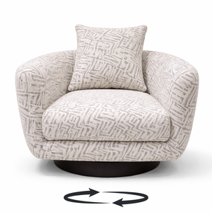 Grey Shell Weave - Barbera Swivel Chair Living Point