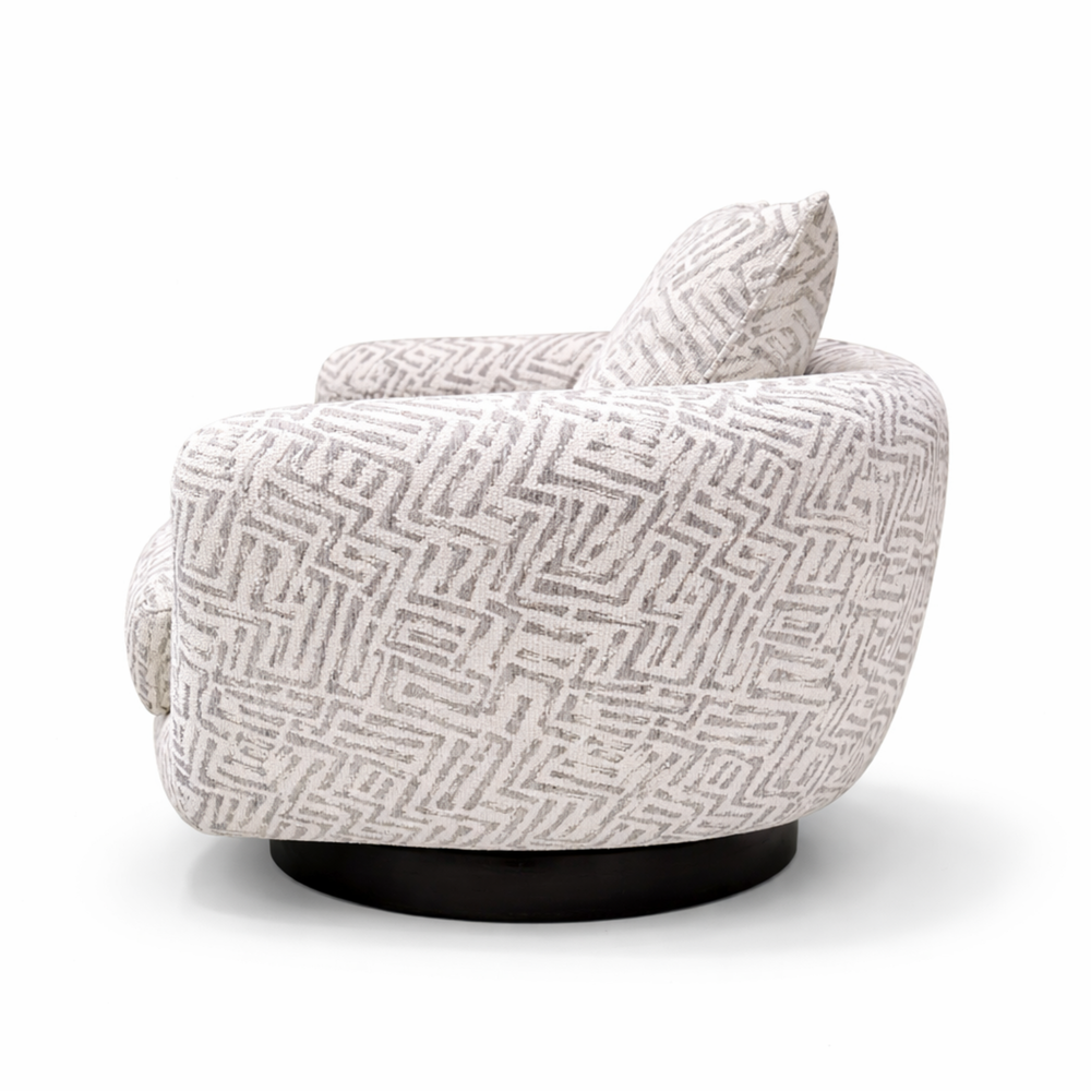 Grey Shell Weave - Barbera Swivel Chair Living Point