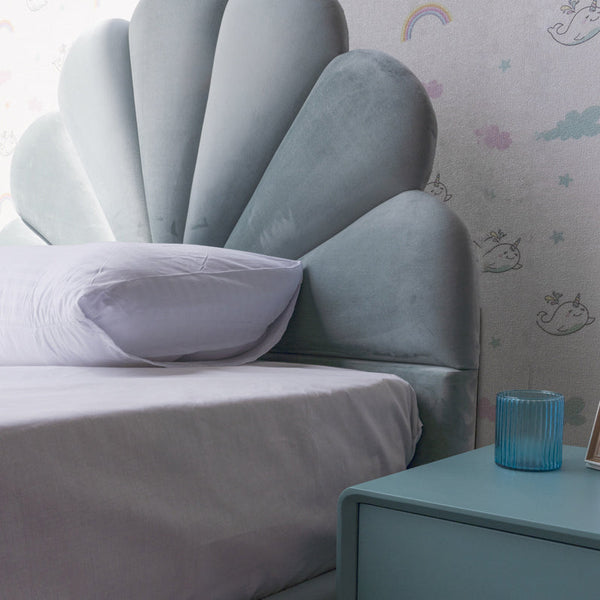 Bloom Kids' Platform Bed Headboard Side View from Living point