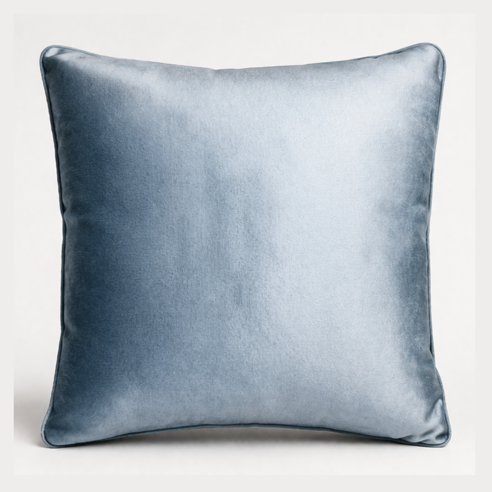 Blue Plain Velvet Pillow from Living point