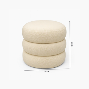 Bongo Pouf – White Soft Bouclé Living Point