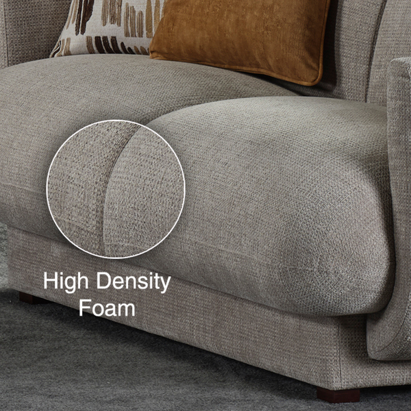 Bucharest 3 Seater Grey Sofa Fabric Close View from Living point