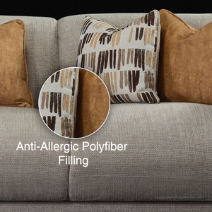 Bucharest 3 Seater Grey Sofa Pillow Fabric Close View from Living point