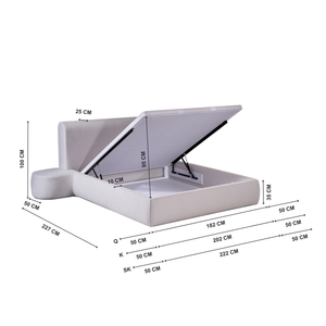 Celine Upholstered Bed With Dimensions from Living point