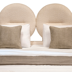 Cora Upholstered Bed Heaboard fabric close view 2 from Living point