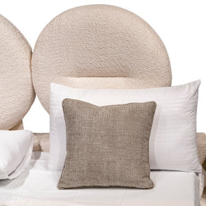 Cora Upholstered Bed Headboard view from Living point