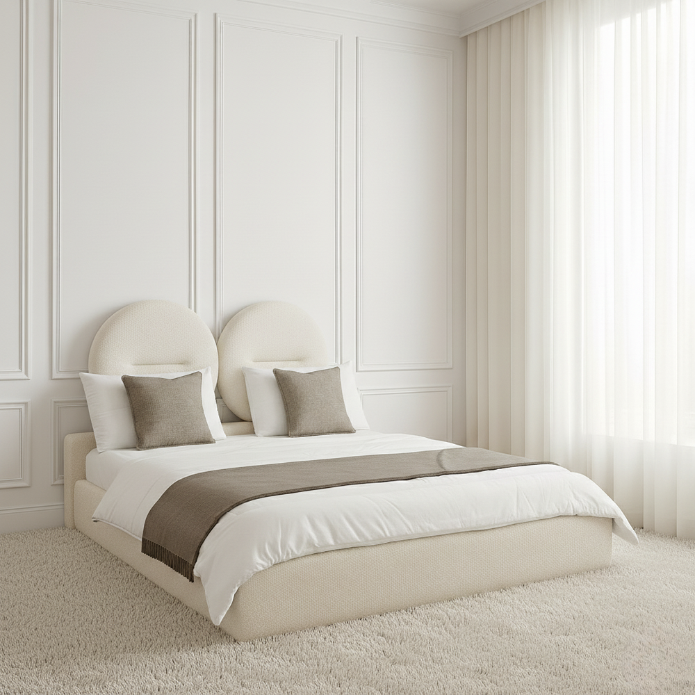 Cora Upholstered Bed Lifestyle Image from Living point