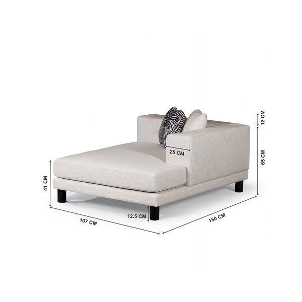Cove Corner L Shape Sofa Chaise with Measurments