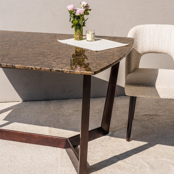 Dalton Marble Dining Table Close View from Living point