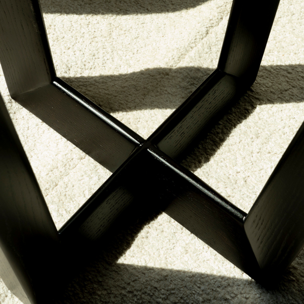 Dalton Wooden End Table Leg Close View from Living point