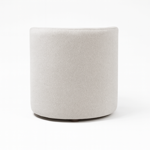 Delphi Grey Pouf Backside View from Living point