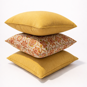 Desert Bloom & Saffron Weave Pillow Set of 3 from Living point