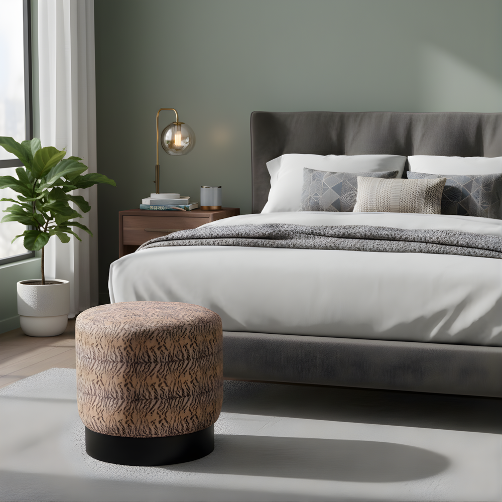 Dragon Cheetah Print Pouf Lifestyle Image from Living point
