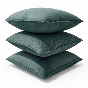 EEmerald Velvet & Forest Quilt Mosaic Pillow Set of 3 from Living Point