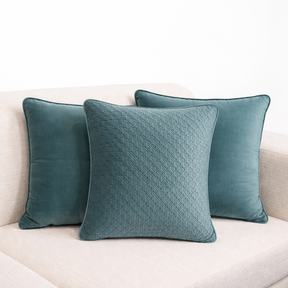 EEmerald Velvet & Forest Quilt Mosaic Pillow Set of 3 from Living Point