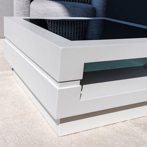 Eric Glass Coffee Table Close View 2 from Living point