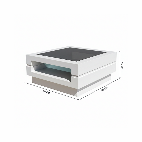 Eric Glass Coffee Table with Dimensions from Living point