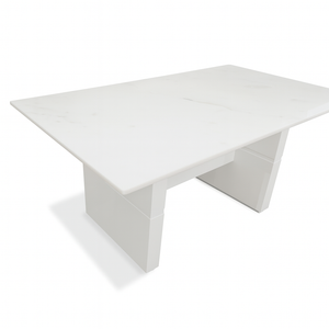 Eric Marble Dining Table Side View from Living point