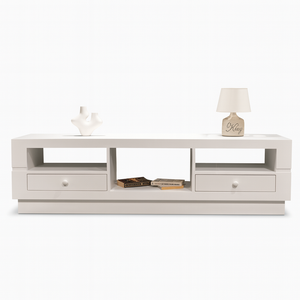 Eric TV Unit – White Media Console with Drawers Image from Living point