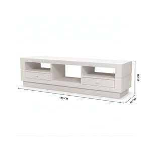 Eric TV Unit – White Media Console with Drawers Living Point