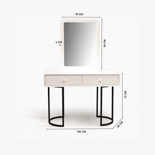 Esme Dressing Table Dimensions from Living point
