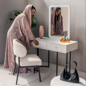 Esme Dressing Table With white vanity with mirror Lifestyle Image from Living point