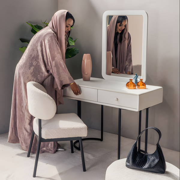 Esme Dressing Table With white vanity with mirror Lifestyle Image from Living point