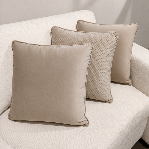 Golden Hour & Honeycomb Quilt Pillow Set of 3 Lifestyle Image from Living point