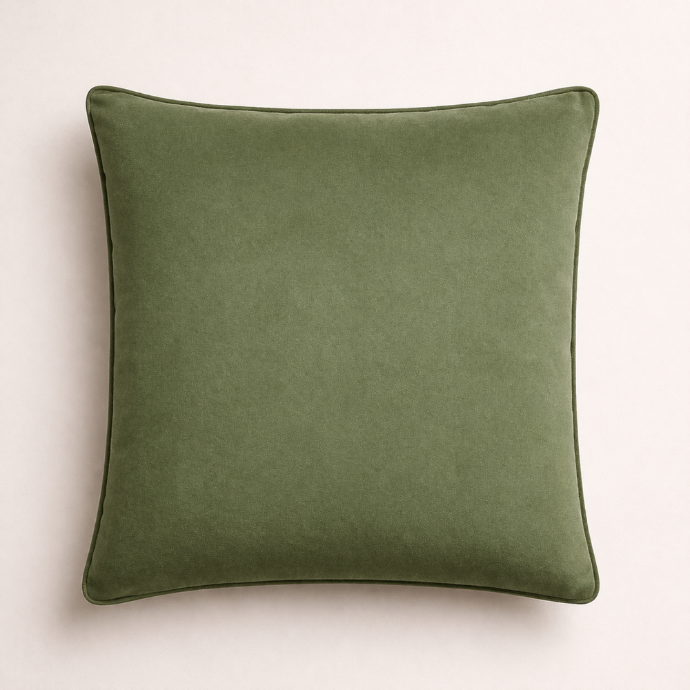 Green Plain Velvet Pillow from Living Point