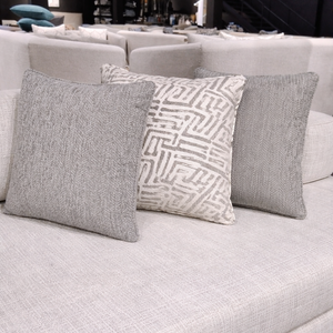 Grey Shell Weave & Silver Mist Chenille Pillow Set of 3 Lifestyle Image from Living point