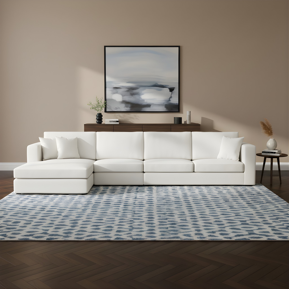 Helsinki Sectional Sofa With FiberGuard Fabric Lifestyle Image from Living point