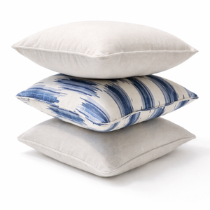 Indigo Ikat & Pearl Chenille Pillow Set of 3 from Living Point