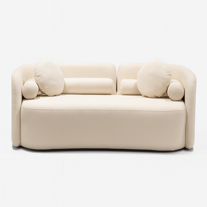 Jersey 2 Seater Beige Sofa Front View from Living point