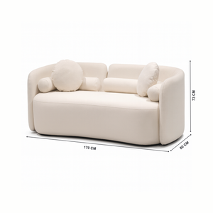 Jersey 2 Seater Beige Sofa with dimensions from Living point