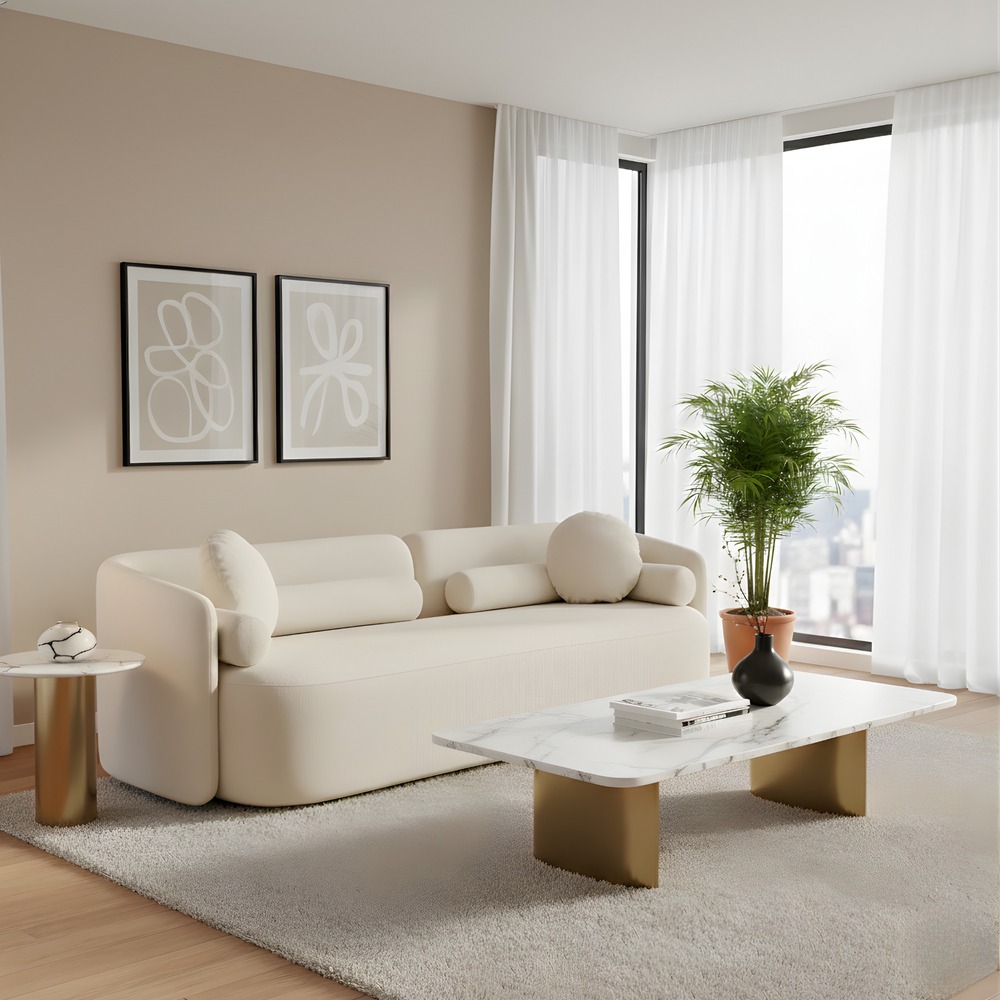 Jersey 3 Seater Beige Sofa Lifestyle Image from Living point