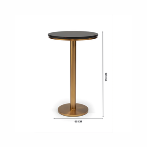 Joey Glass Top of Bar Table with Dimensions from Living point