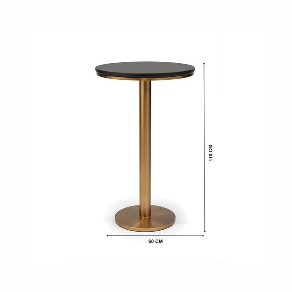 Joey Glass Top of Bar Table with Dimensions from Living point