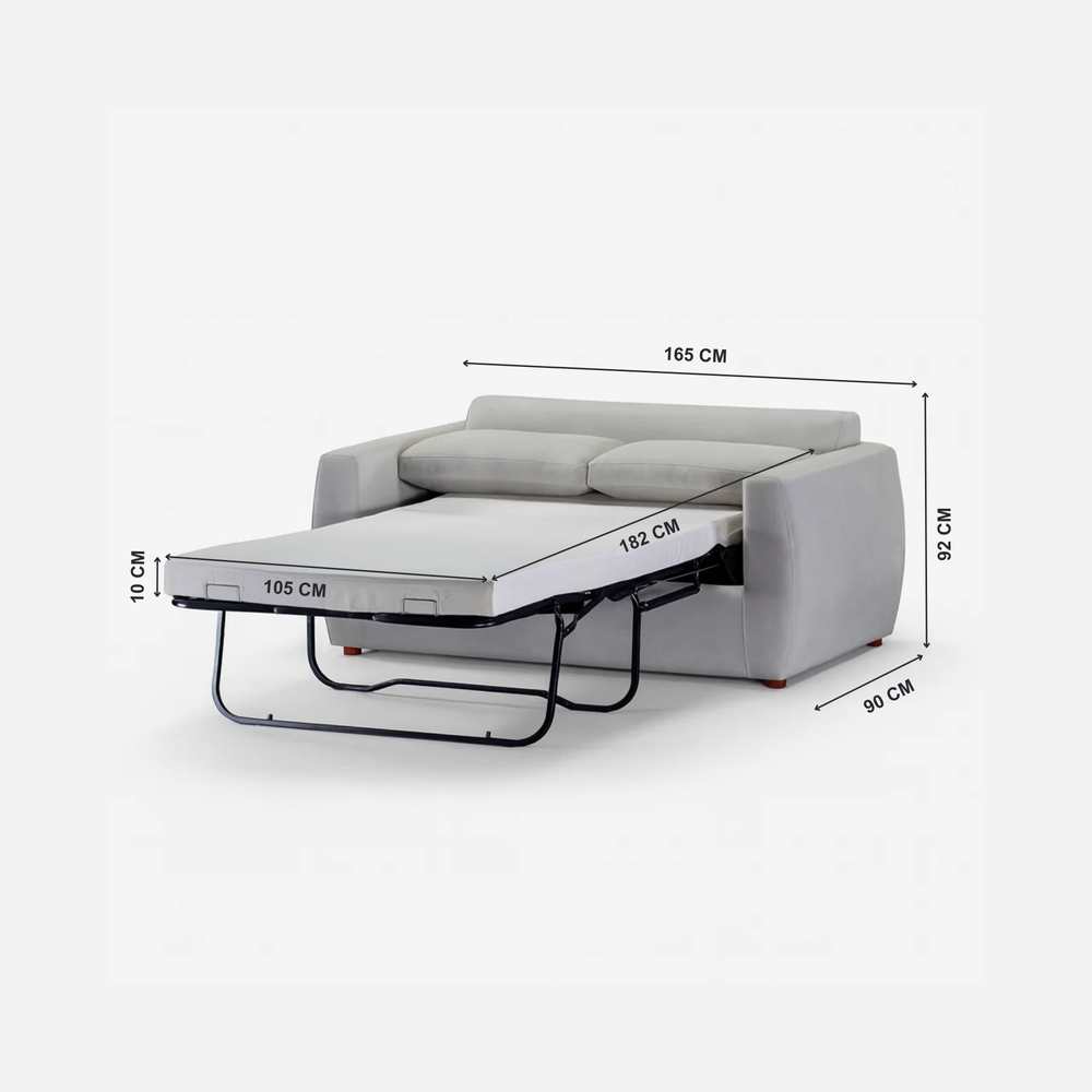 Lancy Sofa Bed (s) Living Point - Grey fabric sofa. sofa can be covertable to bed. 