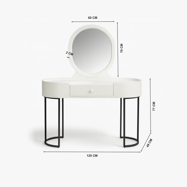 Larson Dressing Table with Dimensions from Living point